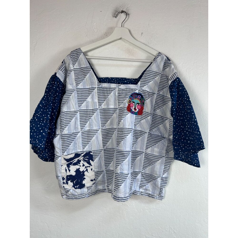 Bidi Bidi Designs BAAO Philippines Women’s Upcycled Fabric Top One Size Blue